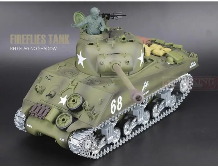 Henglong 1/16 Масштаб 2,4 ГГц Радиоуправляемый Танк Шерман M4A3 боевой танк армии США конечная металлическая Версия дым звук металлические шестерни треки - Цвет: M4A3 Firflies