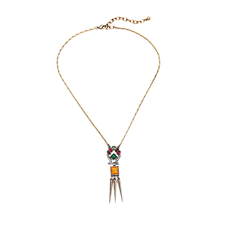 Многоцветное ожерелье-Спайк золотого цвета тонкая цепочка повседневные