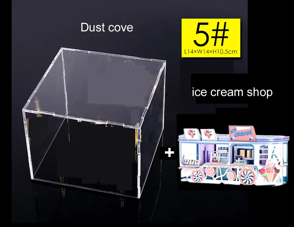 Nanyuan 3D Металл PuzzleL тема домик Строительная модель DIY лазерная резка сборка головоломки игрушки настольные украшения подарок для проверки - Цвет: ice cream with box