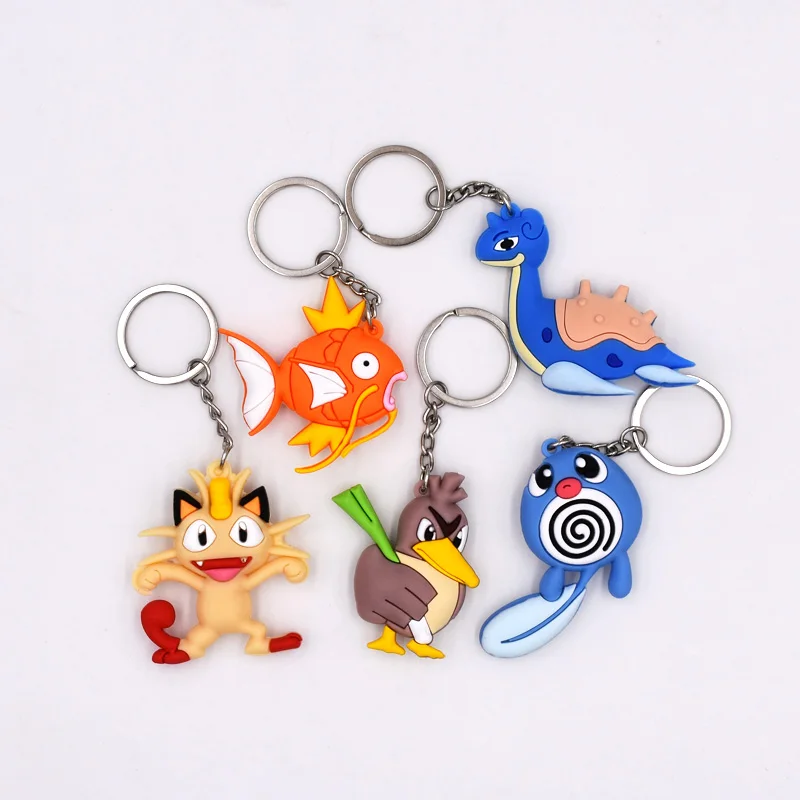 5 стиль брелок Пикачу серии кулон Lapras Poliwag Magikarp Meowth xiaoch d Monster Key Holder Go брелок Подвеска 3D Mini