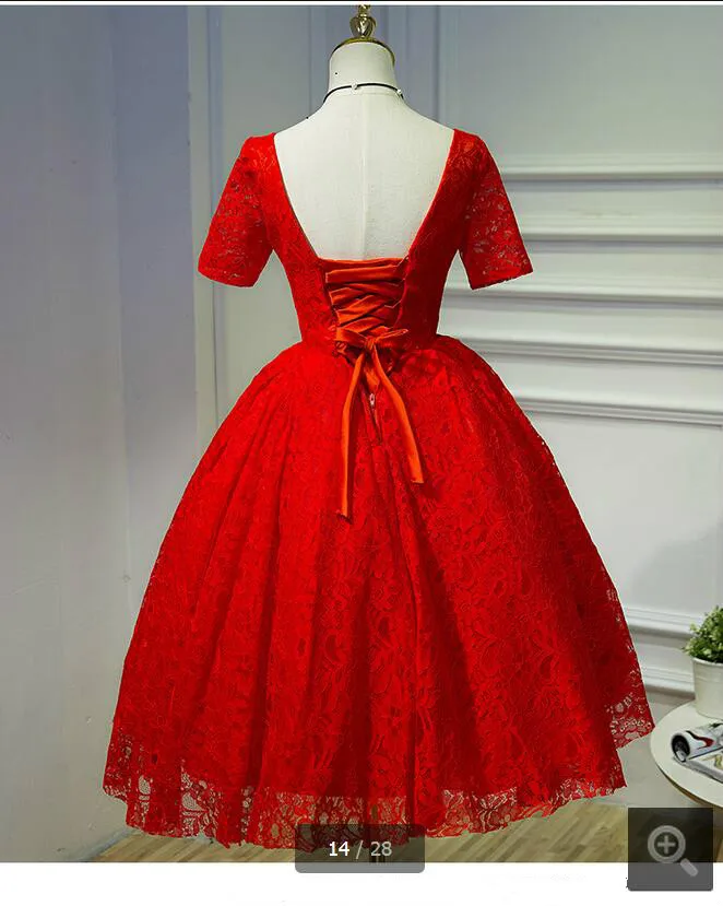 Vestido De Noiva Новое поступление Красное Кружевное бальное платье свадебное с