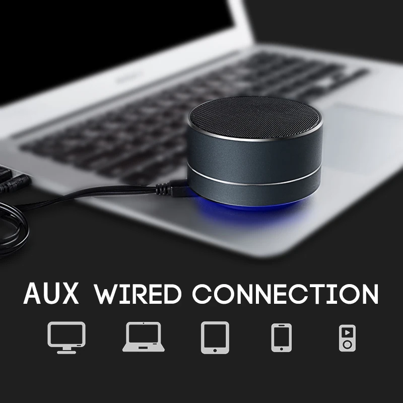 Розовая Мини Беспроводная bluetooth колонка металлическая Портативная с микрофоном