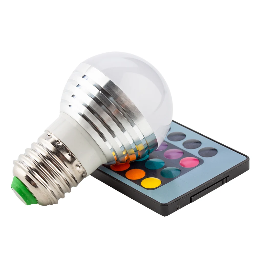 лампа с пультом 110 V 220 AC 85 265 E27 E14 RGB светодиодный 16 Цвет Magic ночник освещения
