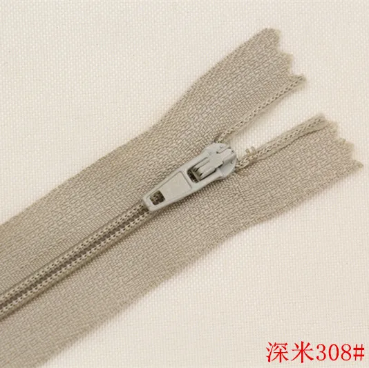 deep beige number308 16 шт. 3#20 см длина Красочные Нейлоновые катушки молнии портной одежды швейные изделия ручной работы DIY аксессуары черные пластиковые брюки молнии - Цвет: deep beige number308