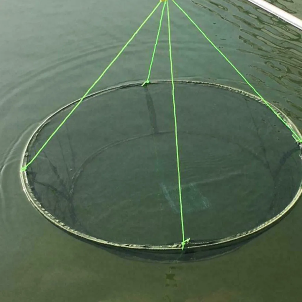 Fishing Net Foldable Drop Landing Prawn Bait Crab Shrimp Pier Harbour Pond Mesh | Спорт и развлечения