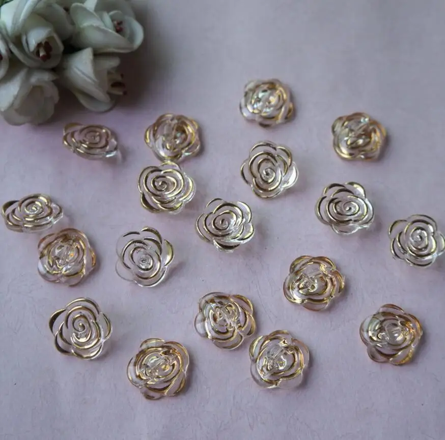 Красивые акриловые золотые розы бисер с отверстием для волос тиары украшения