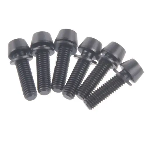 6 шт. m5x16 мм титановые конические болты шайба шестигранный велосипедные винты в