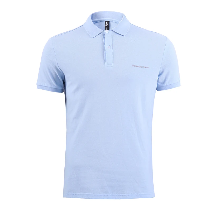 Pioneer Camp Golf Polo рубашка мужская из хлопка с коротким рукавом Повседневная Мужская s Polo Базовая летняя розовая фиолетовая темно-синяя рубашка поло мужская - Цвет: Небесно-голубой