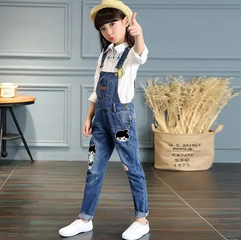 Новинка 2017 года штаны для маленьких девочек Комбинезоны детей от 4 до 15 лет одежда