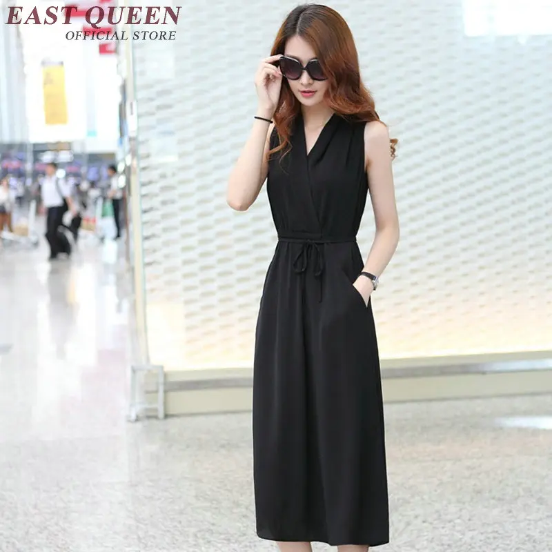 Женское платье без рукавов Повседневное с v образным вырезом летняя одежда