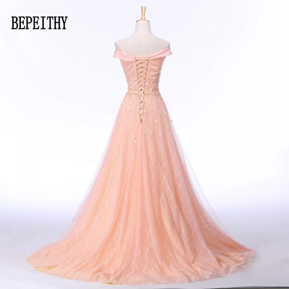 BEPEITHY/Лидер продаж; Новое поступление; халат de soiree; милое платье с открытыми плечами с аппликацией; кружевное платье с жемчугом и бусинами; Длинное Элегантное Вечернее Платье;
