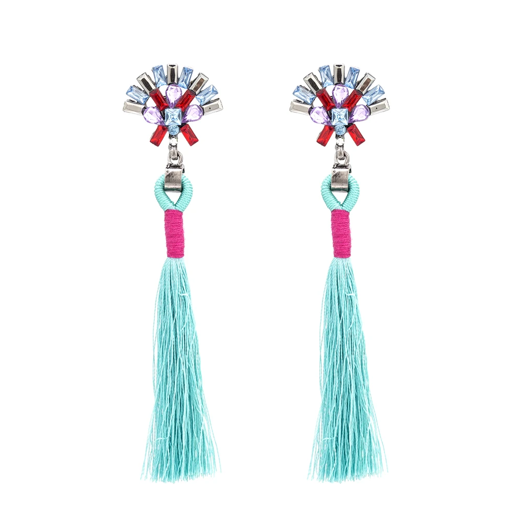FAMSHIN 2017 New Fashion Statement Jewelry Tassel Long Earring For Women 2 Colors Wedding Dangle Drop Earrings Wholesale | Украшения и