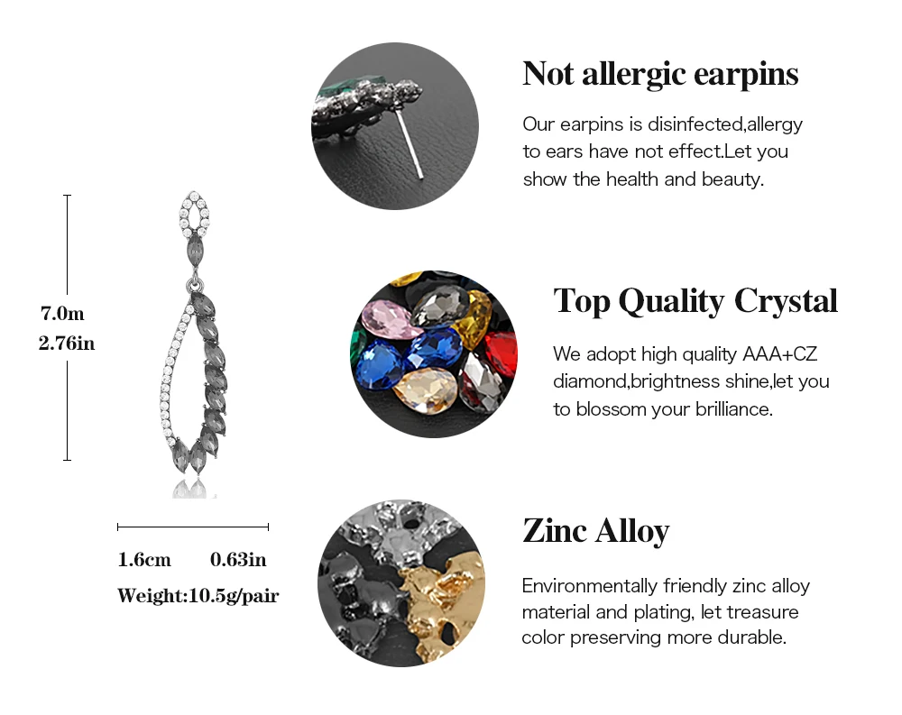 VEYO Trendy Crystal leaves Drop Earring for Women New Fashion Rhinestones Earrings Gift Statement Jewelry Wholesale | Украшения и