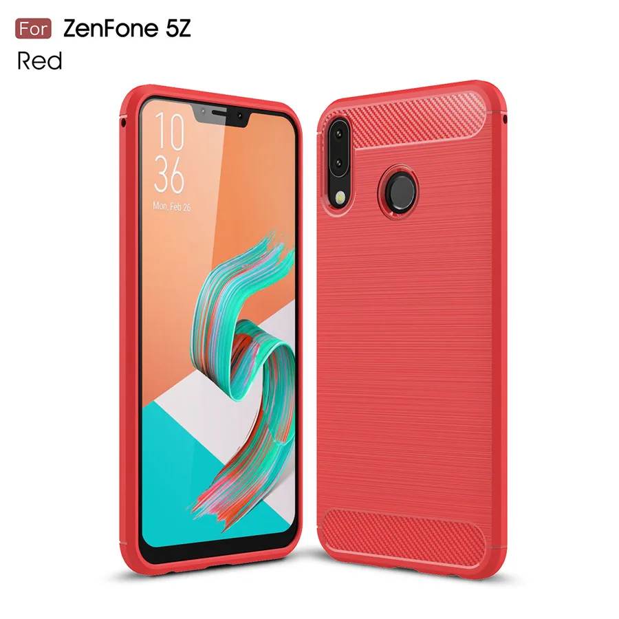 Красный Углеродное волокно чехол для ASUS Zenfone Max pro M2 ZB631KL ZB633KL M1 ZB601KL live L1/ZA550KL 5Z ZS620KL/ZE620KL 5 lite/ZC600KL чехол - Цвет: Красный