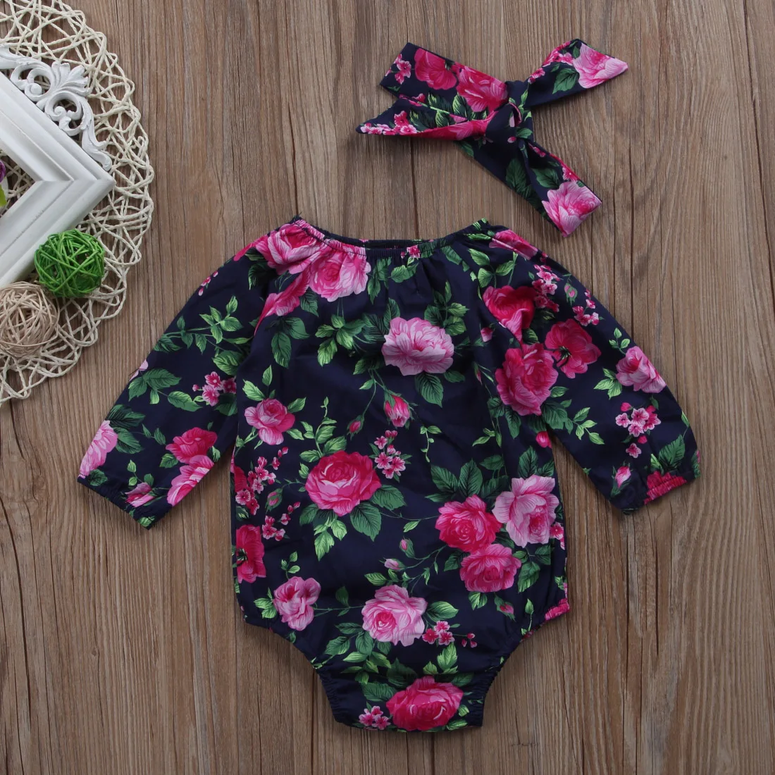 Лидер продаж прекрасные цветы 2 предмета 2017 г. комбинезон для новорожденных