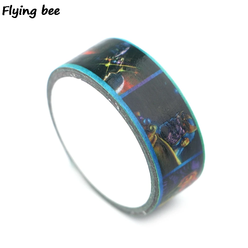 Flyingbee 15 мм X 5 м Бумага васи лента танос панк клейкая лента DIY Скрапбукинг стикер герой для мужчин маскирующая лента X0342