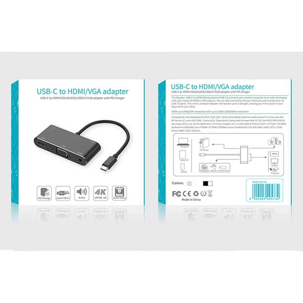 Фото Кабель-переходник с Type-C на HDMI/VGA/USB3.0HUB/PD/Audio Лампы и освещение Кабель-переходник с Type-C на HDMI/VGA/USB3.0HUB/PD/Audio Лампы и освещение