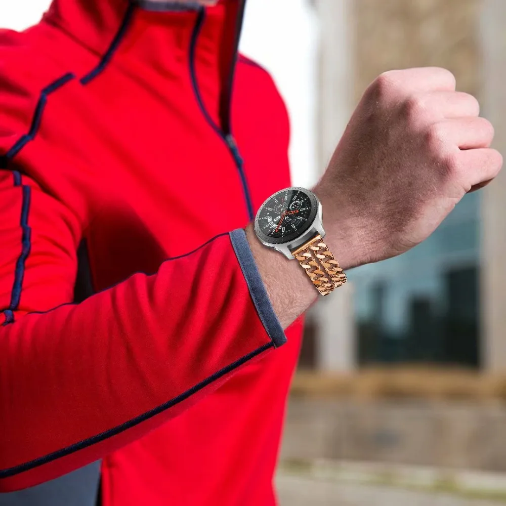 Ковбойский ремешок на цепочке из нержавеющей стали для samsung Galaxy Watch 46 мм 22 мм ремешок для samsung Galaxy gear S3 huawei Watch 2 gt