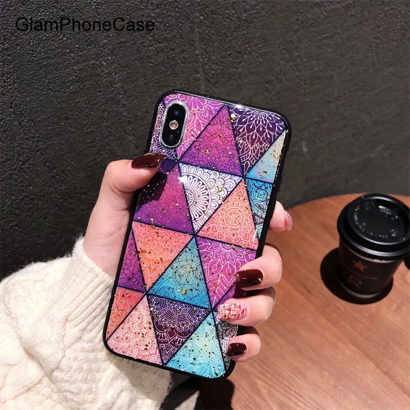 GlamPhoneCase Национальный стиль геометрический Золотой Фольги чехол для телефона iPhone