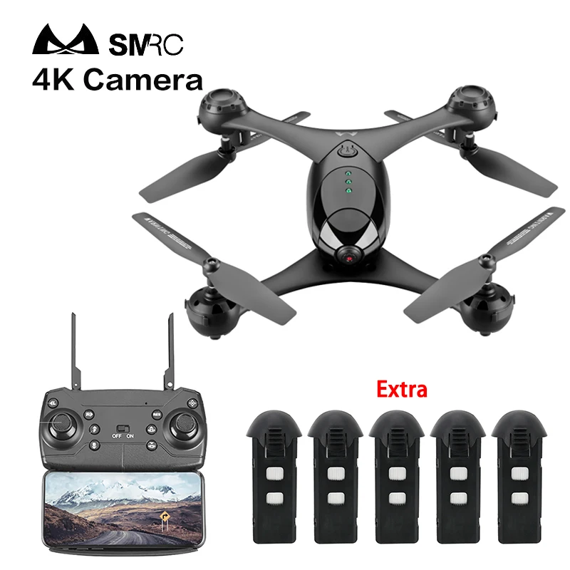 SMRC M6 1080 P/4 K Радиоуправляемый Дрон HD Gimbal Двойные камеры wifi FPV Квадрокоптер приложение парящий гравитационный объект режим слежения Экстра тесто