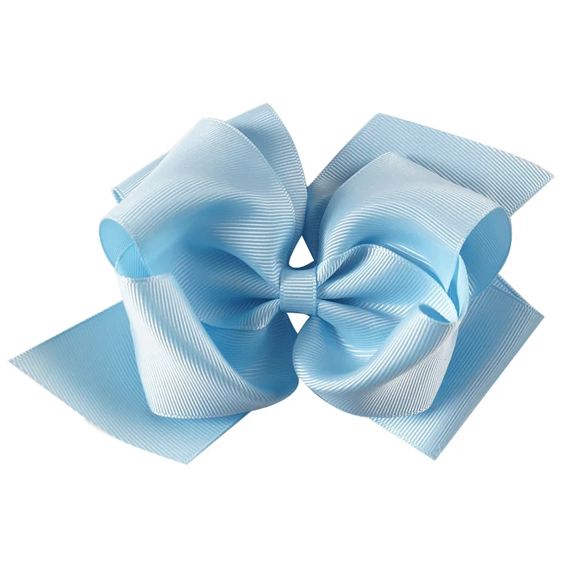 blue topaz Oaoleer аксессуары для волос " Большие банты для волос с зажимами для девочек корсажная лента ручной работы с накладными бантами для волос Детские резинки для волос - Цвет: blue topaz