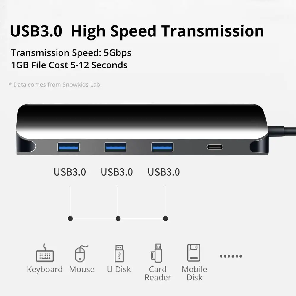 Snowkids usb хаб USB C концентратор HDMI Совместимость док станция Type для macbook Тип c PD