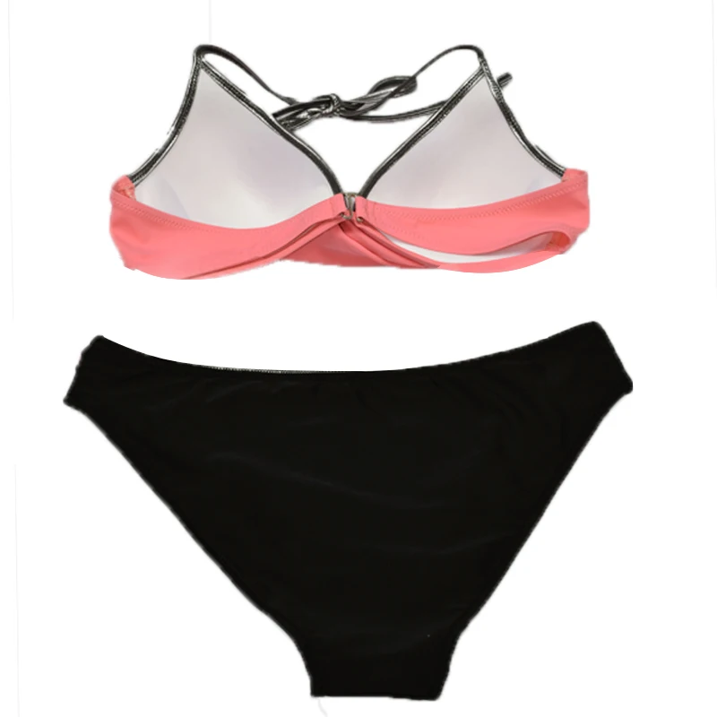 

Bikini 2019 Women Sexy Push Up Swimsuit Halter Top Swimwear Triangle Bathing Suit Female Solid Biquini Summer Beachwear Bathers