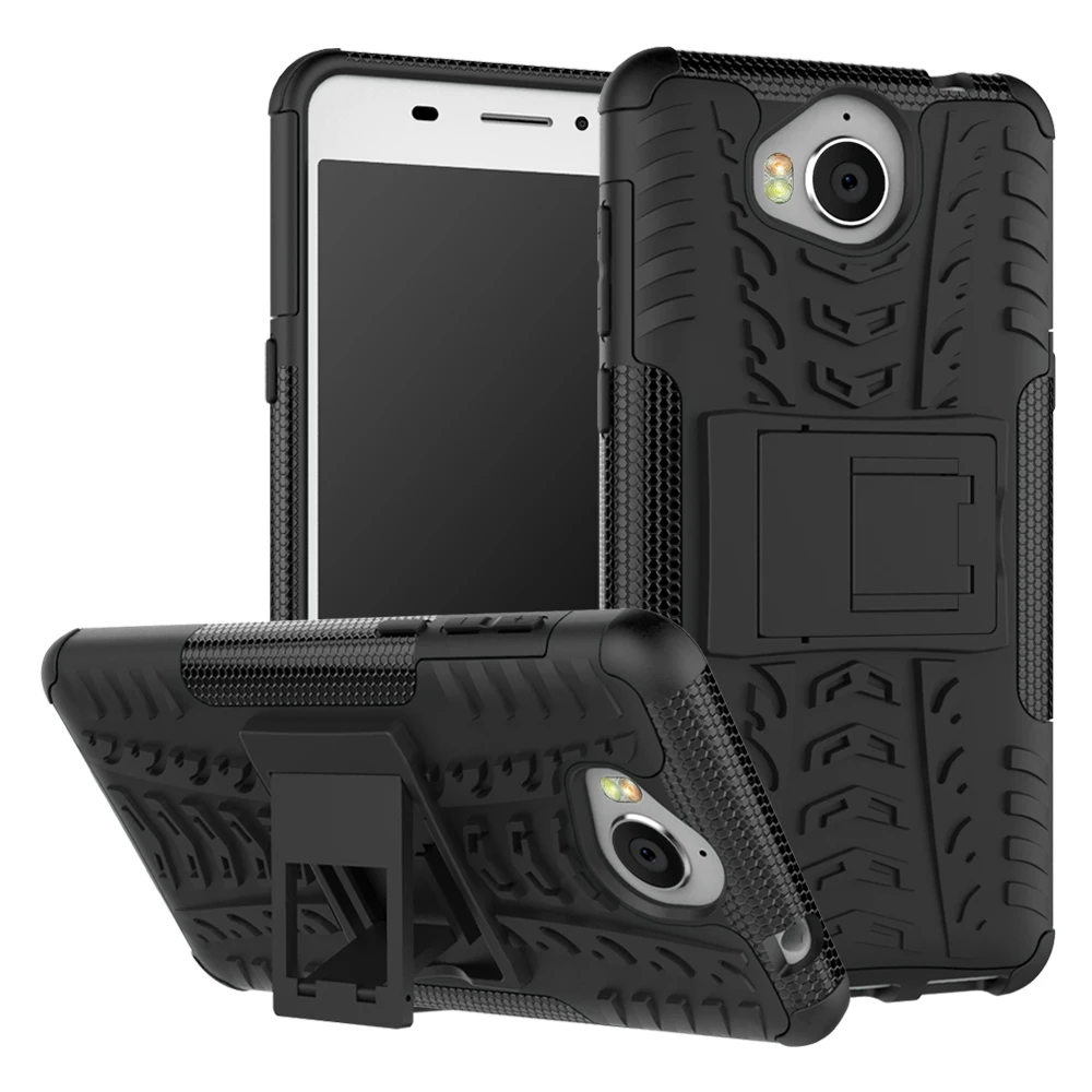Чехол подставка из силикона и пластика для Huawei Y6 2017|armor case|case for huawei y6plastic cover |