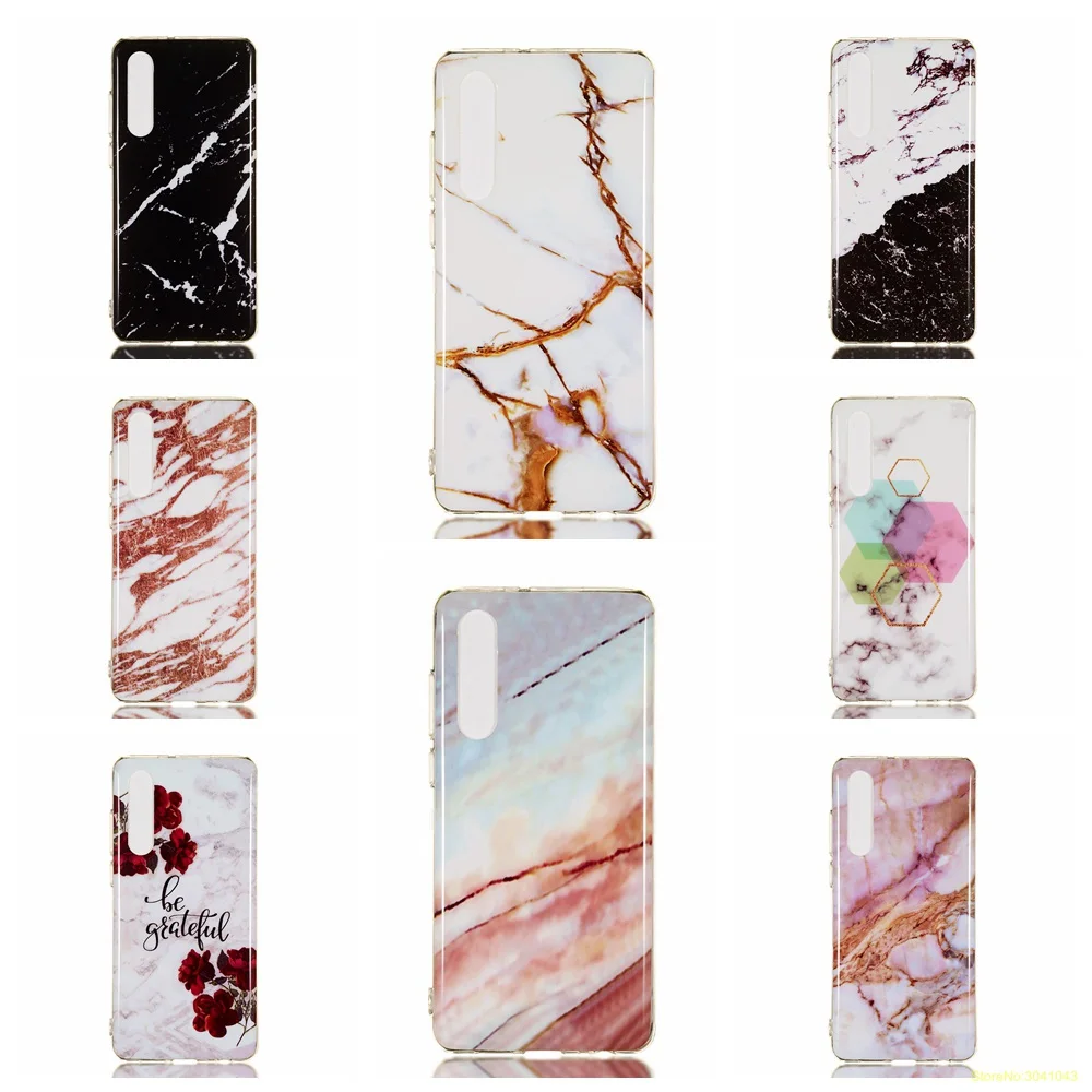 Роскошные Мрамор узор высококачественный мягкий ТПУ чехол для телефона huawei P30/P30