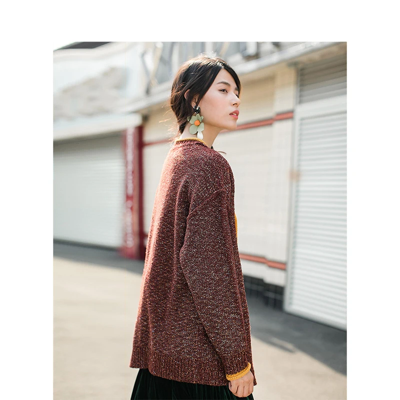 INMAN Winter Loose Style Off Shoulder Long Sleeve All Matched Cardigan Sweater |
