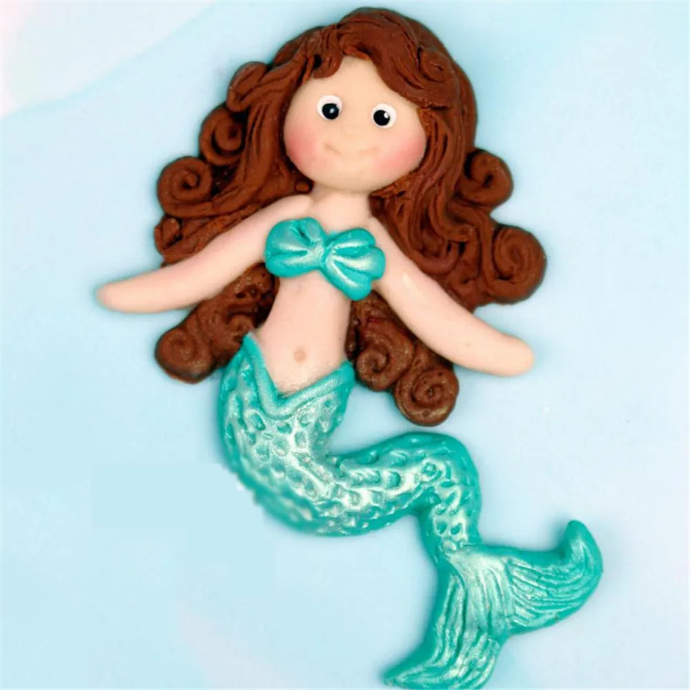 Сахар клей формы для цементного раствора 3D силиконовые Русалка выпечки