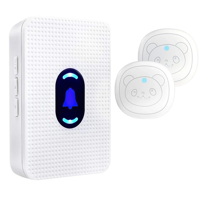 1 receiver 2 button Дверной звонок DAYTECH с беспроводными сенсорными собачьими колокольчиками, беспроводной дверной звонок для Potty, обучение собак, дверной звонок, светодиодный индикатор - Цвет: 1 receiver 2 button