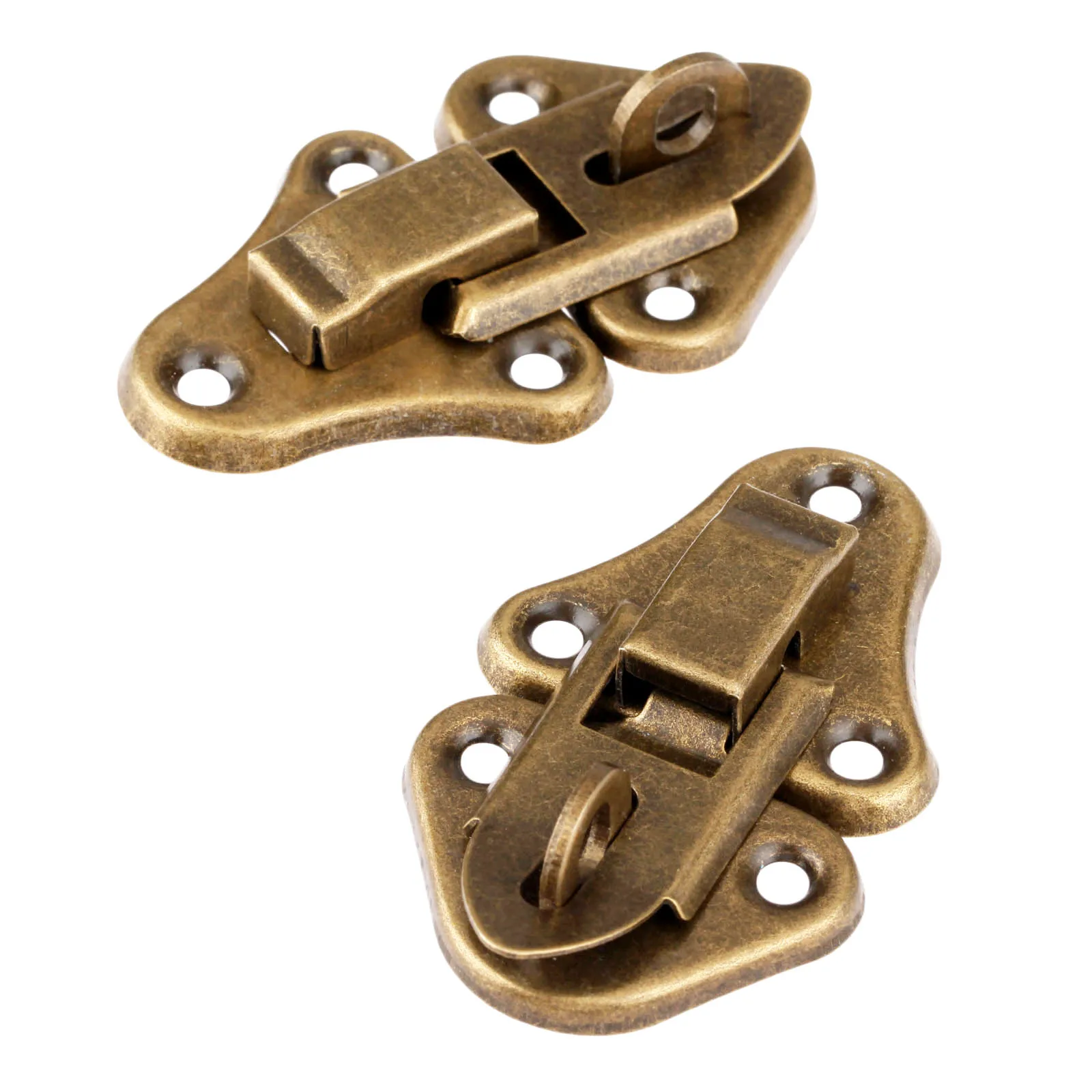 DRELD 2Pcs Antique Brass Latch Furniture Jewelry Box Hardware Gift Suitcase Buckles Toggle Hasp Catch Clasp 55*33MM | Обустройство