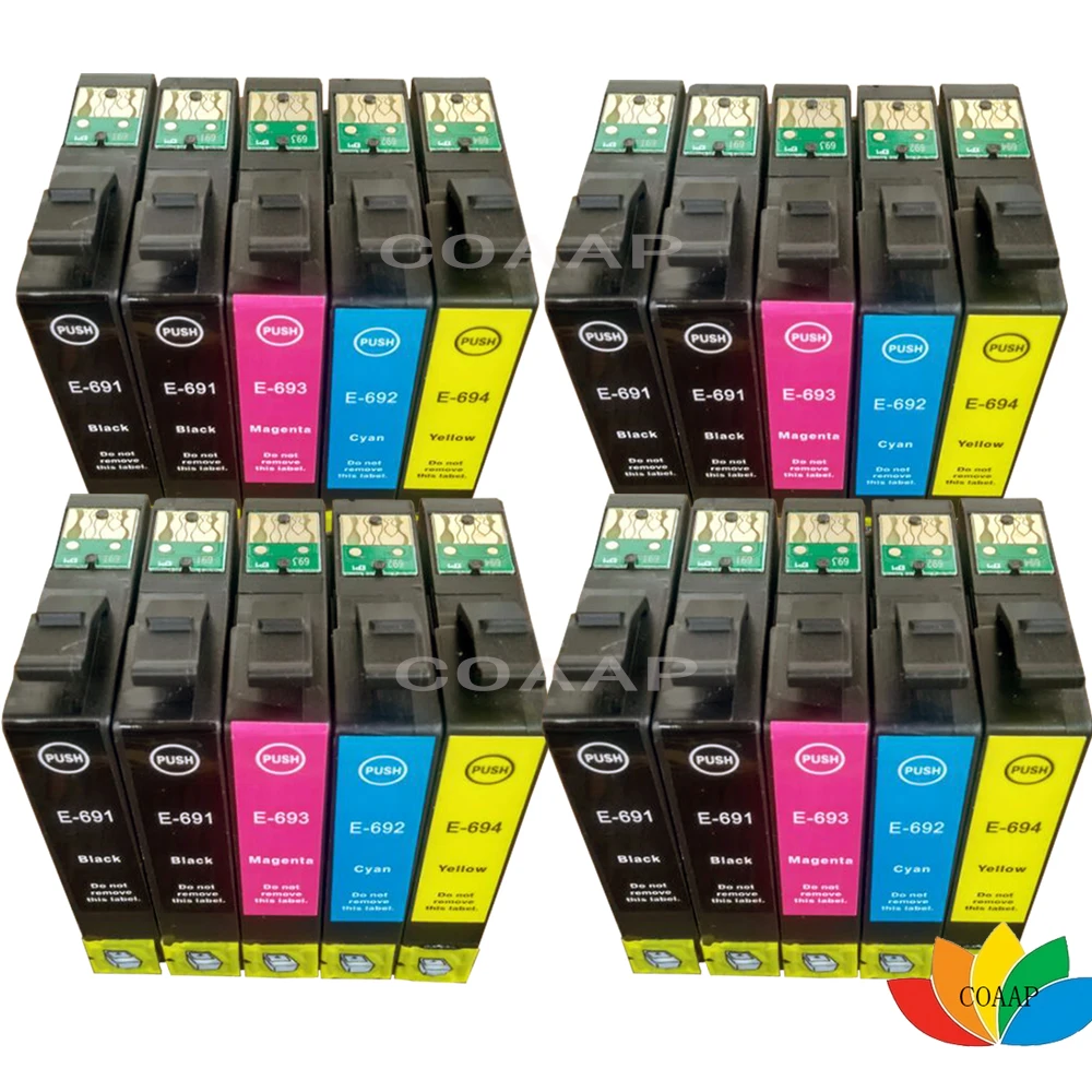 

Новинка! 20 упаковок, совместимые чернила Epson 68 69 для рабочей силы 30 500 600 610 615 1100 Stylus CX5000 CX6000 CX7000 CX7000F