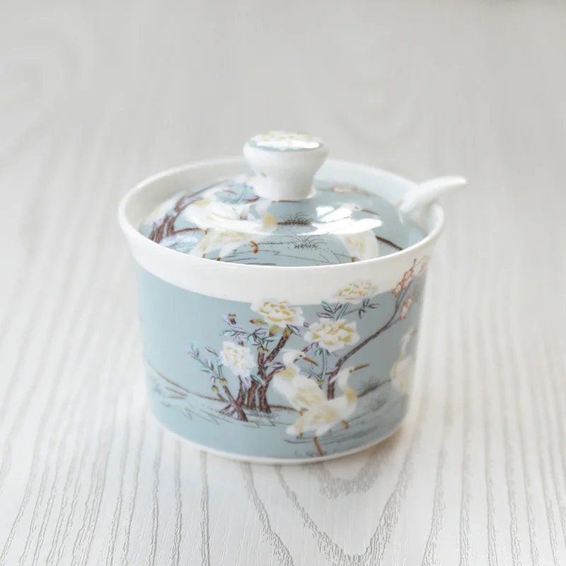 Бутиковый Европейский ручная роспись белый кран керамика костяное китайское