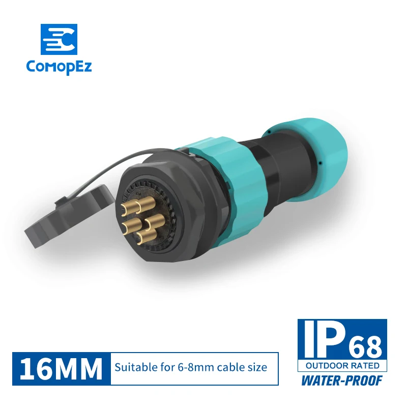 IP68 Водонепроницаемый авиационный Мужской Разъем 16 мм диаметр 2/3/4/5/6/7/9 контактный