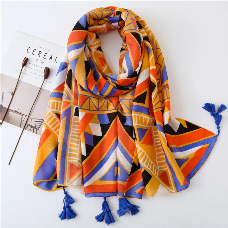 Новинка 2019 лидер продаж женские модные шарфы хиджаб с геометрическим узором и