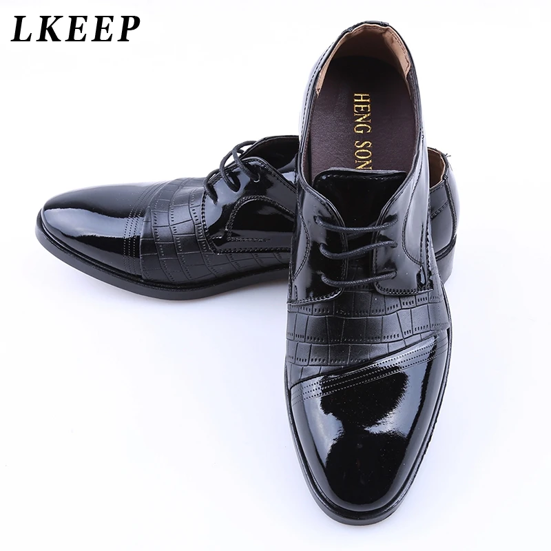 Мужские модельные туфли с узором крокодиловая кожа Роскошная брендовая мужская