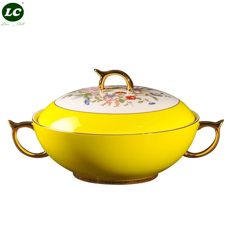 Tureen Высококачественная суповая чаша столовая керамическая 2500 мл бытовая из