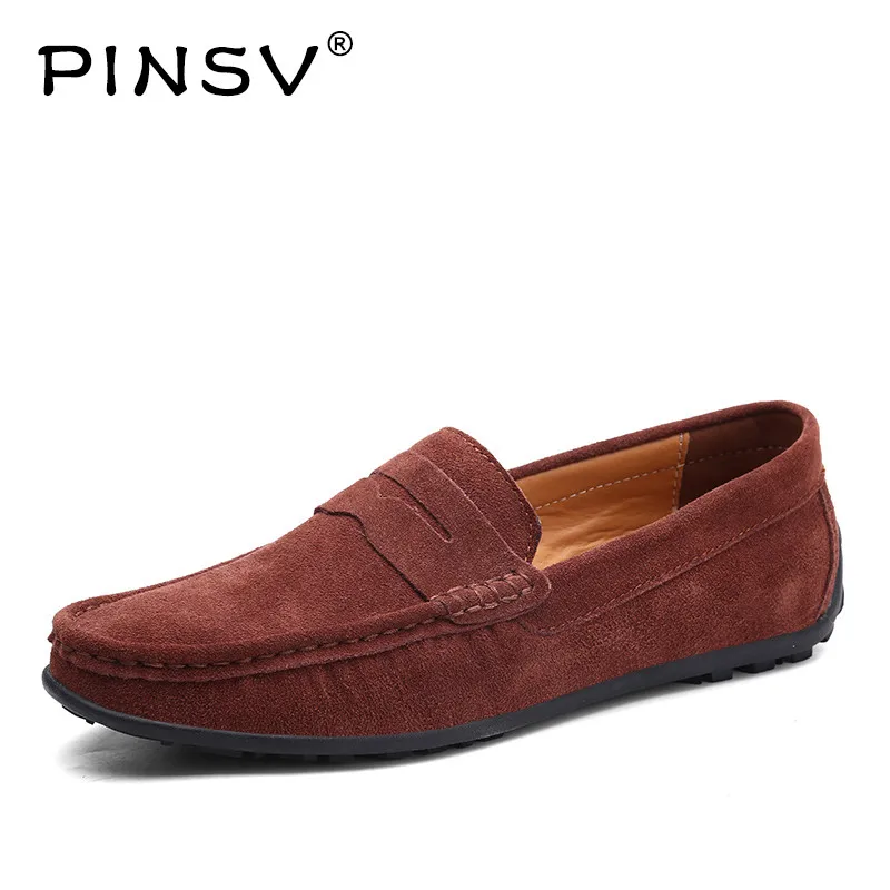 PINSV сапоги из высококачественной кожи Для мужчин повседневные туфли на плоской