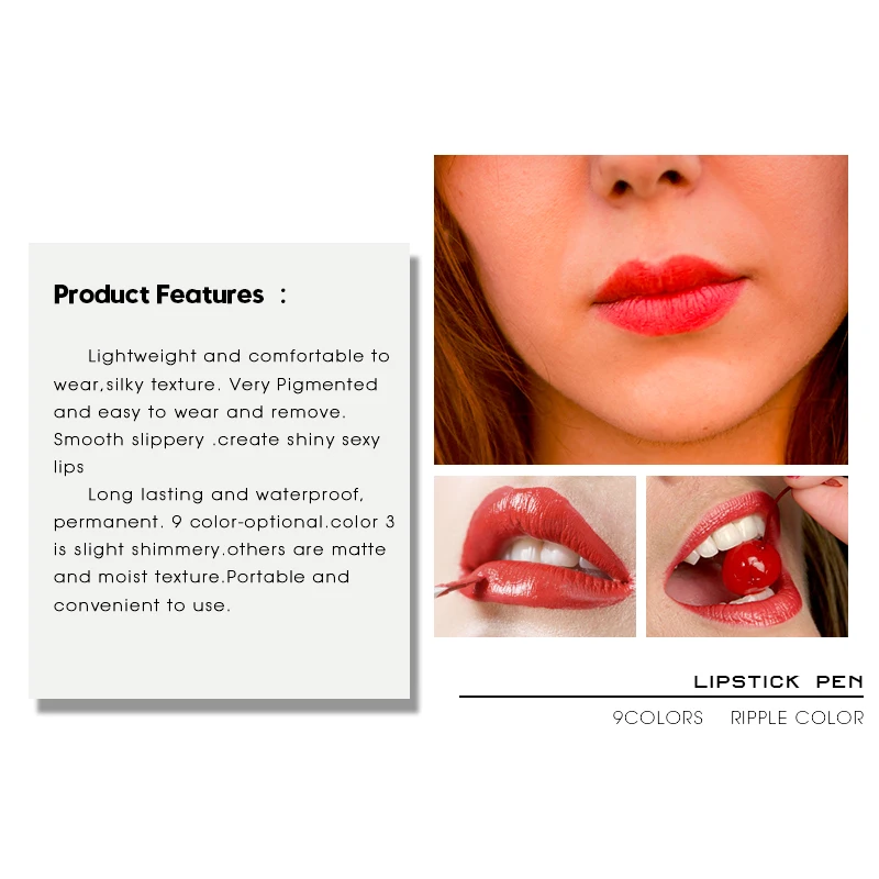 Fostyle Brand Makeup Korean Cosmetics Red Lips Matte Long Lasting Lipstick Set Nude Black Mate Pencil |