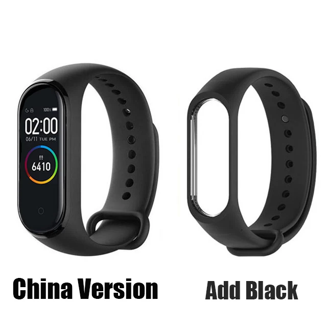 Add Strap Black Xiaomi mi Band 4 Smart mi band 4 водонепроницаемый пульсометр фитнес 135 мАч Bluetooth 5,0 50 м цветной экран - Цвет: Add Strap Black