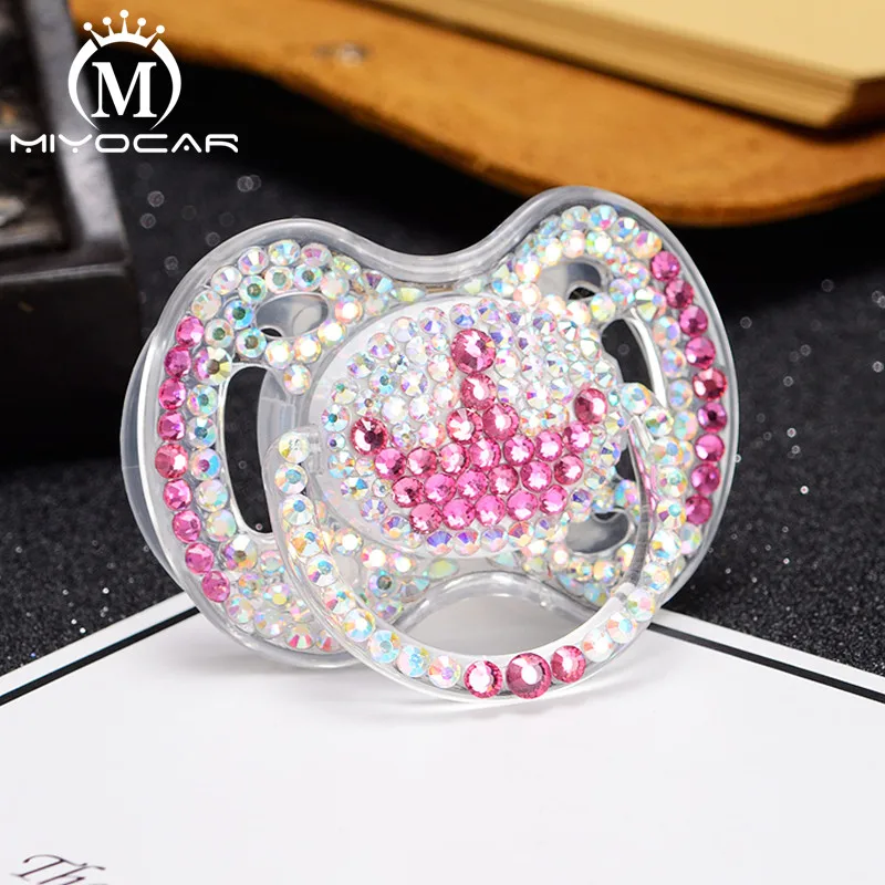 

MIYOCAR 12 colors bling crystal rhinestone Baby Pacifier BPA free FDA Grade safe pacifier dummy unique