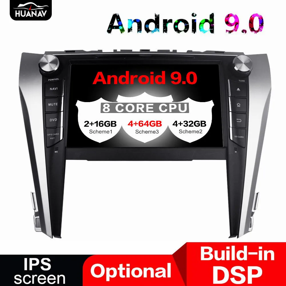 Встроенный DSP Android 9 0 без автомобильного DVD-плеера GPS навигация для Toyota Camry 2015-2018