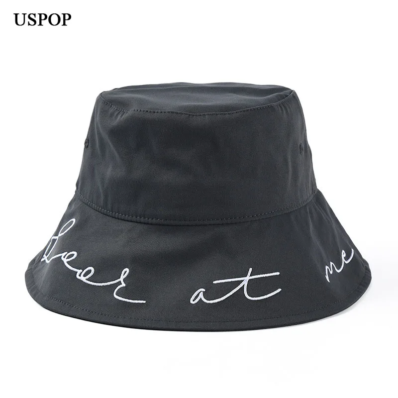 USPOP новые шляпы-ведра для женщин и мужчин простые шляпы-ведерки с вышитыми