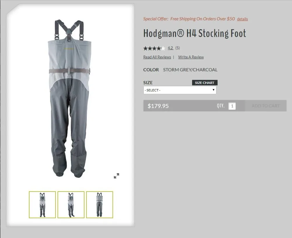 Вейдерсы HODGMAN H4 Stockingfoot Storm Grey Charcoal для горной рыбалки|Одежда рыбалки| |