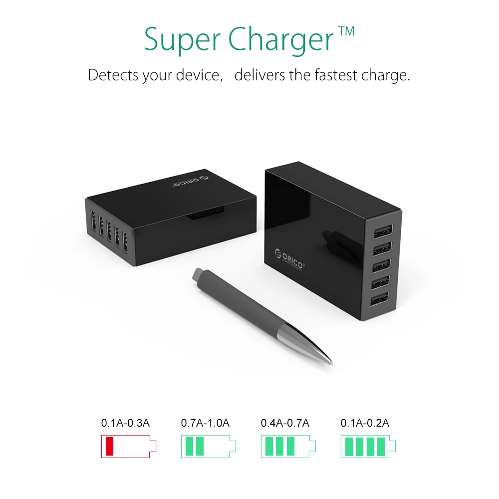 Настольное зарядное устройство ORICO 5 портов USB мобильный телефон для путешествий