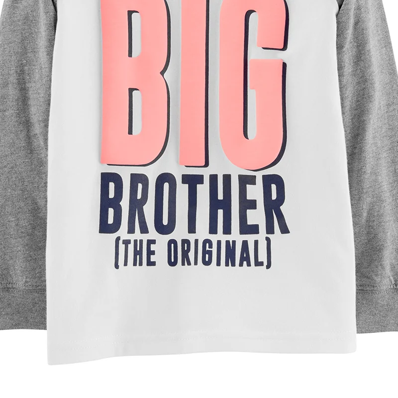 Carters Big Brother Raglan трикотаж Tee 2019 Весенняя футболка с длинными рукавами и надписью