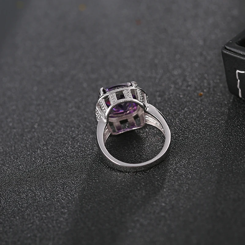 GAOLA New White Gold Color Micro Pave Setting Purple Wedding Ring For Women J0588 | Украшения и аксессуары