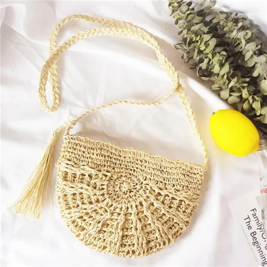 Style 2-Beige Соломенные сумки, женская летняя сумка из ротанга, ручная работа, Тканые Пляжные Сумки-тоут, сумка через плечо, богемная сумка для девушек, сумка для путешествий - Цвет: Style 2-Beige